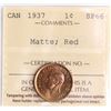 Image 2 : 1937 1¢ "Matte" ICCS Superb Gem SPECIMEN-66 Full Red with pristine gold tints and superb eye appeal.
