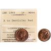 Image 1 : 1949 1¢ "A to Denticle" ICCS Very Choice Mint State-64 Red 70% Red  lustre.