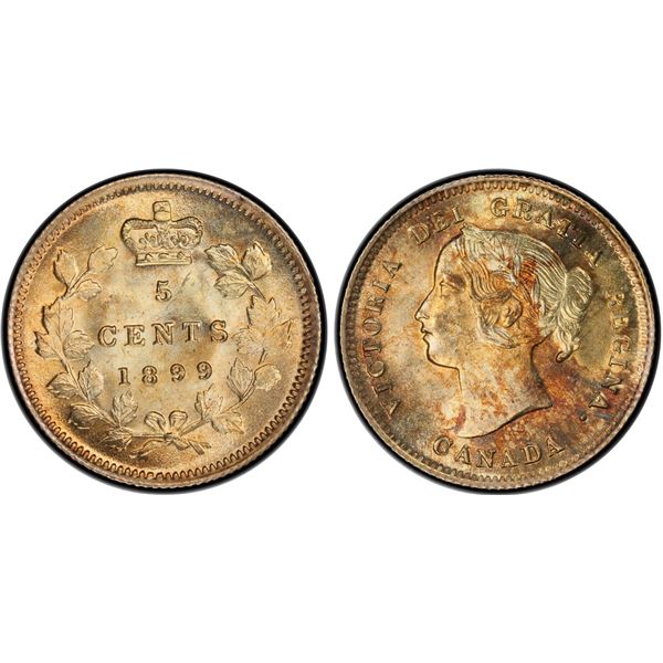 1899 5¢ ICCS Superb Gem Mint State-66 Light russet tone over full lustre.  A stunning example.  Ex. 
