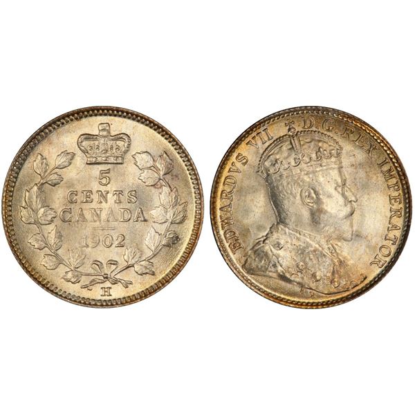 1902 "Large H" 5¢ PCGS Superb Gem Mint State-66+  Fairly common date even in quality. The population