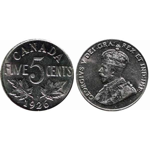 1926 5¢ "Far 6" ICCS Choice Mint State-63. A highly attractive and beautiful variety to add to your 