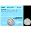 Image 1 : 1893 10¢ "Round Top 3 - OBV.6" CCCS Very Good-8.  Nice example with typical weak 3.