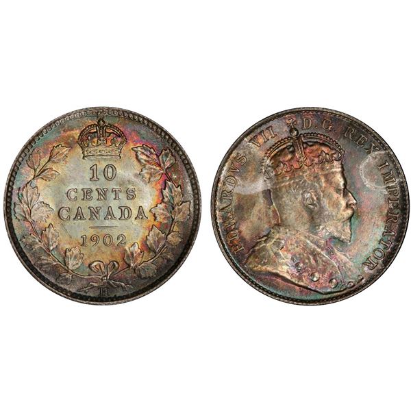 1902H 10¢ PCGS Superb Gem Mint State-66  Richly toned and seldom offered in better than Very Choice 