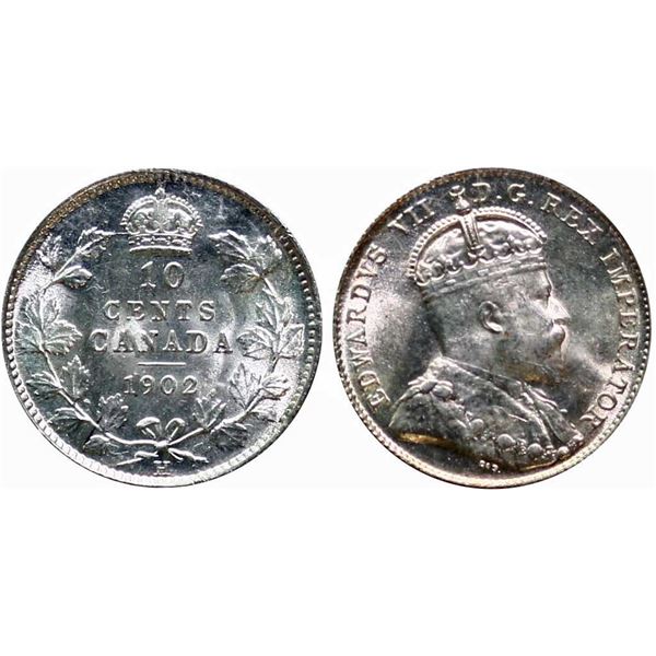 1902H 10¢ ICCS Superb Gem Mint State-66 A Kicker of a coin! Blast white and razor sharp in all aspec