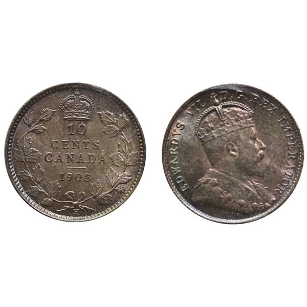 1903H 10¢ ICCS Gem Mint State-65 (GNAS sticker) Well struck with superb autumn shades over full unde