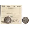 Image 1 : 1907 10¢  ICCS Very Choice Mint State-64 Briiliant and lustrous with light and attractive golden ton