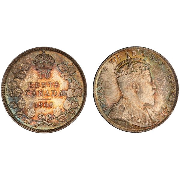 1908 10¢ PCGS Superb Gem Mint State-67  A superb example sharing the rare air with the 1903 also in 