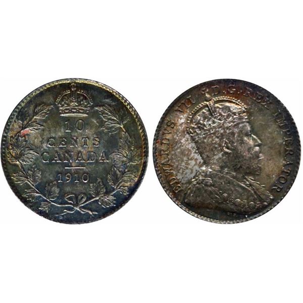 1910 10¢ ICCS Superb Gem Mint State-66.  A pristine issue with superb toning and great eye appeal on