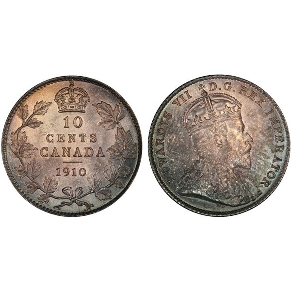1910 10¢ PCGS Superb Gem Mint State-66, Richly toned full gem. Wonderful eye appeal.