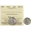 Image 1 : 1915 10¢ ICCS Choice Mint State-63 Briiliant and lustrous with light toning.
