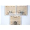 Image 1 : 1916 10¢, 1917, 1936, All 3 coins ICCS Very Choice Mint State-64.
