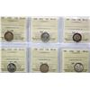 Image 1 : 1920 10¢ , 1921, 1928, 1930, 1932, 1936, 1941, 1945 All 8 coins ICCS Choice Mint State-63