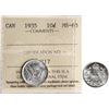 Image 1 : 1935 10¢ ICCS Choice Mint State-63 Fully brilliant and lustrous.  Scarce date.