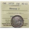Image 2 : 1872H 25¢ "Obv.2" ICCS Choice Mint State-63 A nice and pleasing example with clean fields and strong