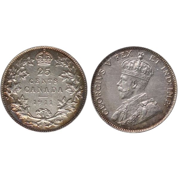 1911 25¢ ICCS Gem SPECIMEN-65 Nice and clean fields with very light russet tone around the rims