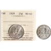 Image 1 : 1929 25¢ ICCS Choice Mint State-63 Brilliant and lustrous with light golden tone.