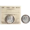 Image 1 : 1934 25¢ ICCS Choice Mint State-63 Brilliant and lustrous with light golden tone.