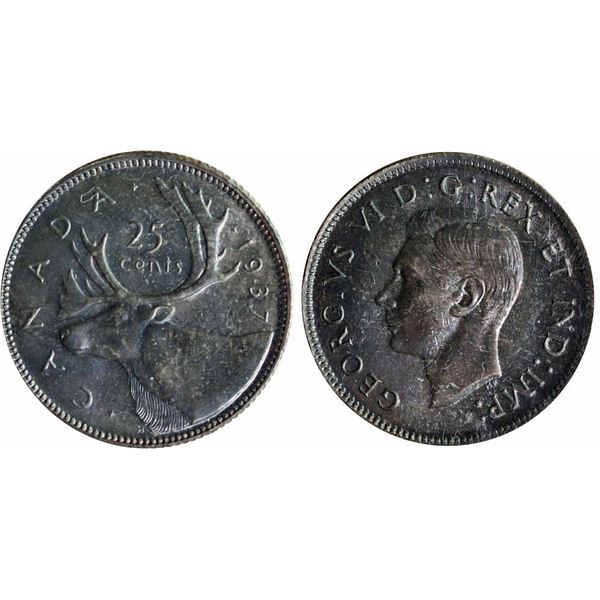 1937 25¢ "Matte; Double HP" ICCS Gem SPECIMEN-65 Intense autumn shades over reflective surfaces.  A 