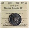 Image 2 : 1937 25¢ "Matte; Double HP" ICCS Gem SPECIMEN-65 Intense autumn shades over reflective surfaces.  A 