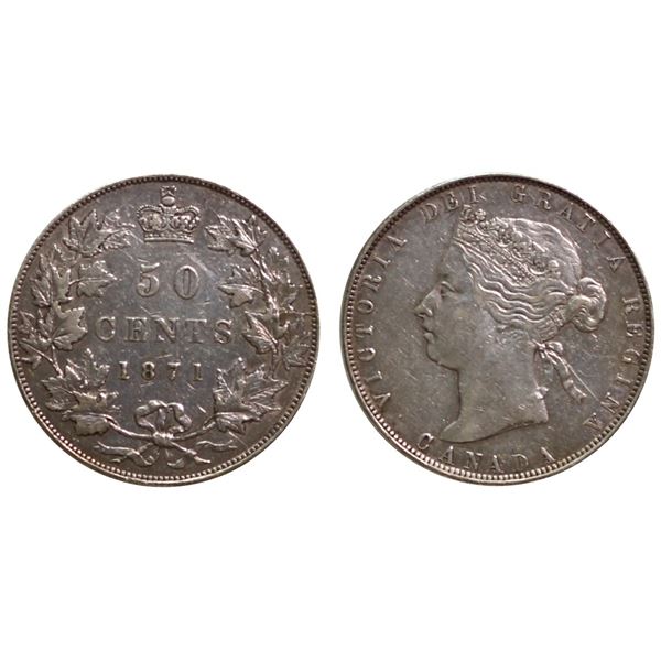 1871 50¢ VF-EF A nice coin with remaing lustre.
