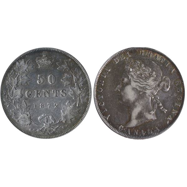 1872H 50¢ "Inverted A/V" ICCS Very Fine-20.  A nice example.