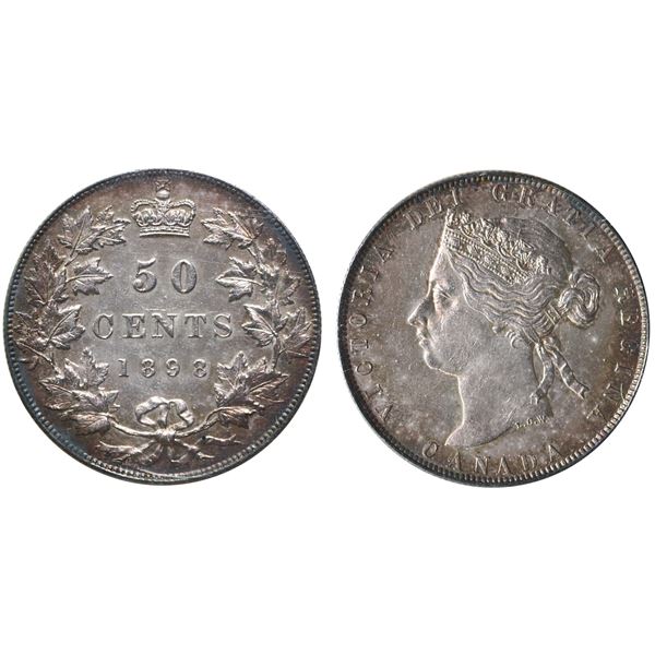 1898 50¢ ICCS Choice Extra Fine-45.  Strong details with light silver, gold and russet tones.