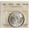 Image 2 : 1919 50¢  ICCS Very Choice Mint State-64 Fully brilliant and lustrous with delicate golden tone.  A 