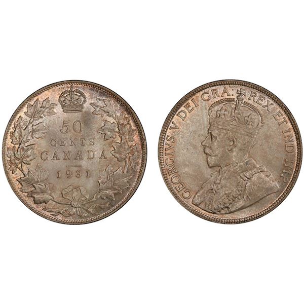 1931 50¢ PCGS Gem Mint State-65+  The way this coin was maintained and the toning it acquired takes 