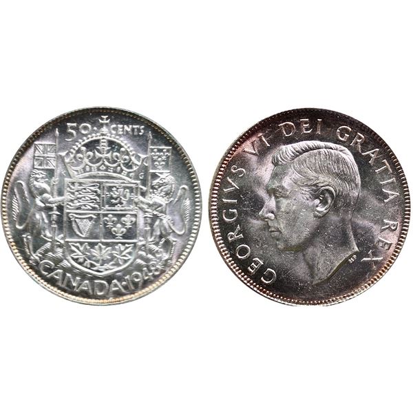 1948 50¢ ICCS Very Choice Mint State-64, Fully brilliant and lustrous.  Sought after date.