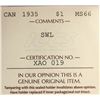 Image 3 : 1935 $1 "SWL" ICCS Superb Gem Mint State-66, Fully brilliant and lustrous.