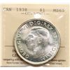 Image 2 : 1938 $1 ICCS Gem Mint State-65 Fully brilliant and lustrous with a hint of golden tone.  Very flashy