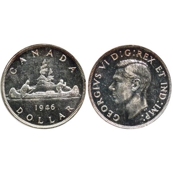 1946 $1 "SWL" PCGS Choice Mint State-63 Brilliant and lustrous with cameo contrast.  The variety not