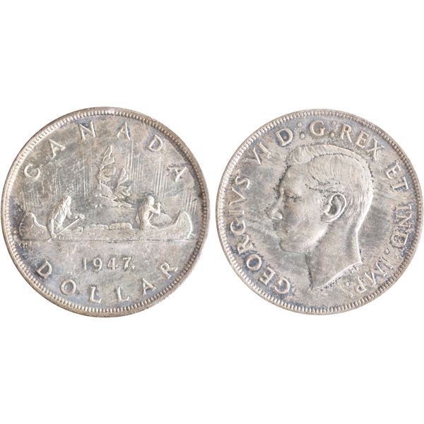 1947 $1 "ML - 2 X HP" ICCS Very Choice Mint State-64.  Attractive clean issue displaying silver and 