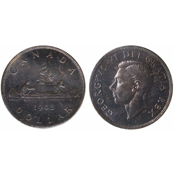 1948 $1 ICCS Choice Mint State-64 Light toning over full underlying lustre. A Popular and sought aft