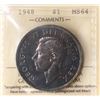 Image 2 : 1948 $1 ICCS Choice Mint State-64 Light toning over full underlying lustre. A Popular and sought aft