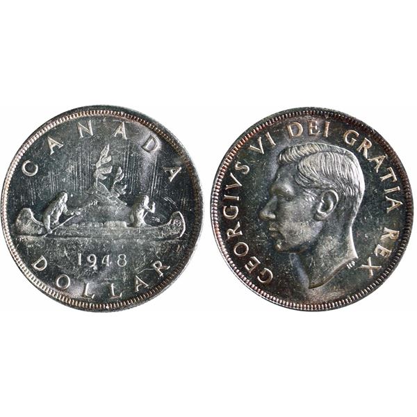 1948 $1 ICCS Choice Mint State-63 Superior and flashy example with strong lustre and cameo contrast.