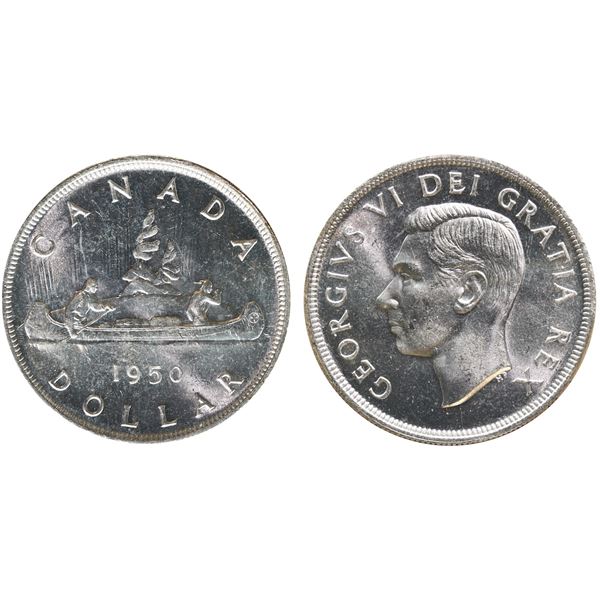 1950 $1 "Arnprior" ICCS Superb Gem Mint State-66 Blast white coin with full original lustre.   A sup