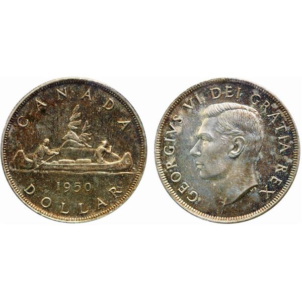 1950 $1 "SWL" ICCS Superb Gem Mint State-66, Light gold and russet tones over full underlying lustre