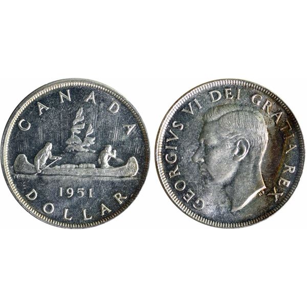 1951 $1 "5/5" ICCS Gem Mint State-65, Brilliant and lustrous with light russet tone.  A scarce varie