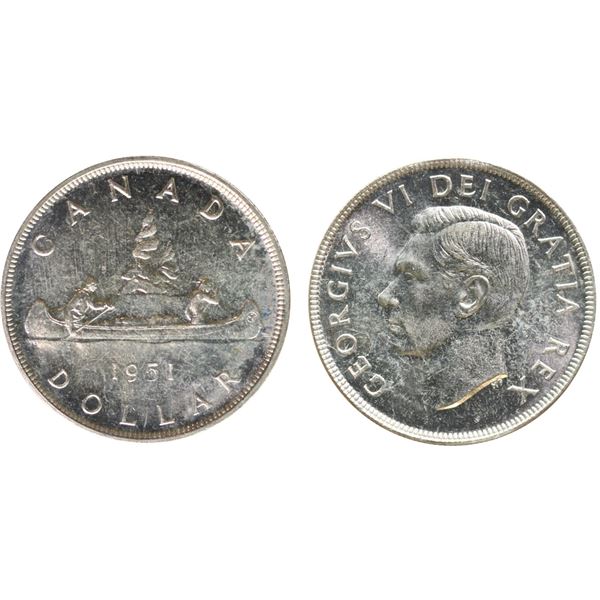 1951 $1 "Arnprior" ICCS Gem Mint State-65 Fully brilliant with great lustre.   Rarely offered in thi