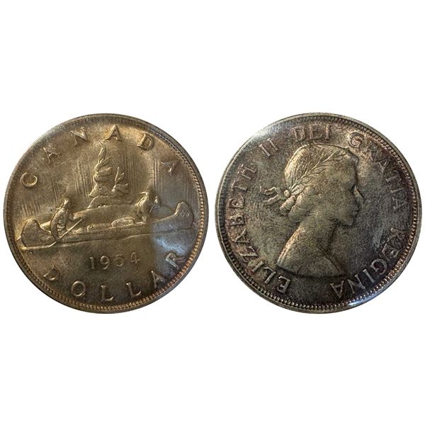 1954 $1 "SWL" ICCS Gem Mint State-65, Premium example. Beautiful and cascading amber toning over com