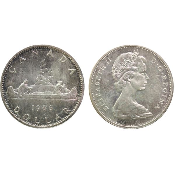 1966 $1 " Small Beads" ICCS Choice Mint State-64. The coin is fully struck and has full lustre. It h