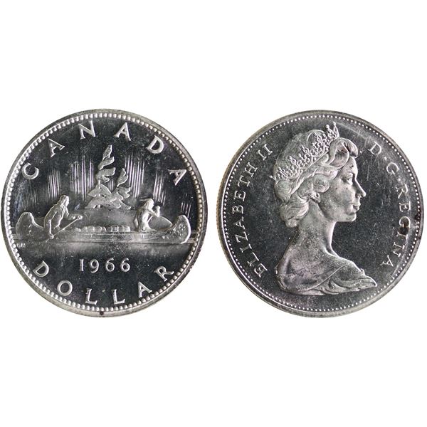 1966 $1 "Small Beads" ICCS Very Choice Mint State-64 Cameo Fully brilliant and lustrous with strong 