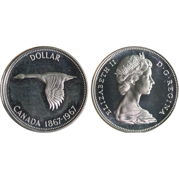 1967 $1 ICCS Splendid SPECIMEN-68 Heavy Cameo.  Blast white with great fields and surfaces.  Amongst