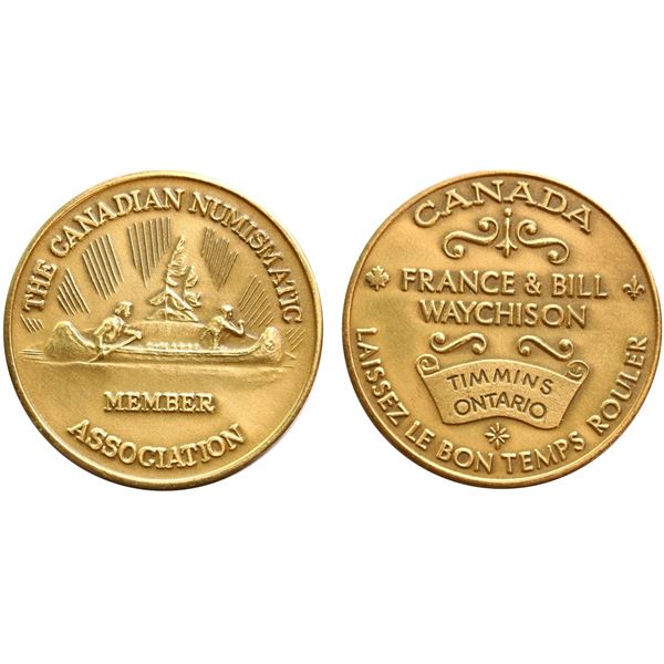 CNA Member ND Waychison antiqued gold – plated -    Mintage 20 Waychison Die # 3