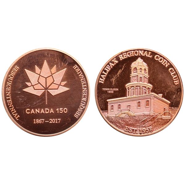 Halifax Regional Coin Club 2017 Canada 150 bronze