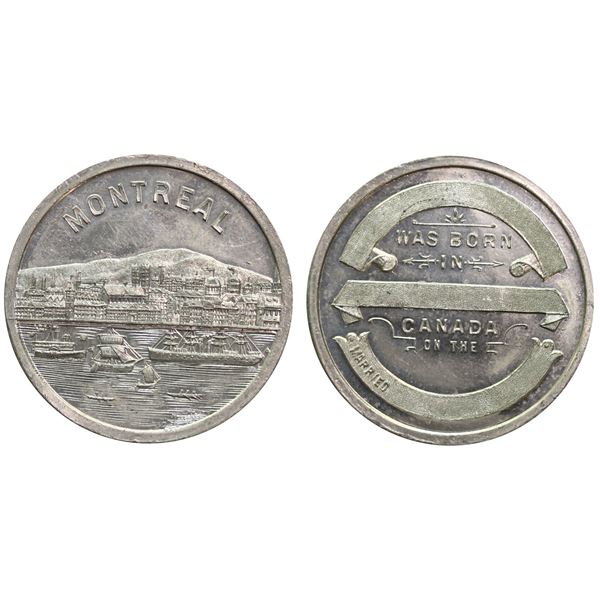Leroux 1104a ND Montreal/ Was Born In … UNC white metal (tooled obverse)