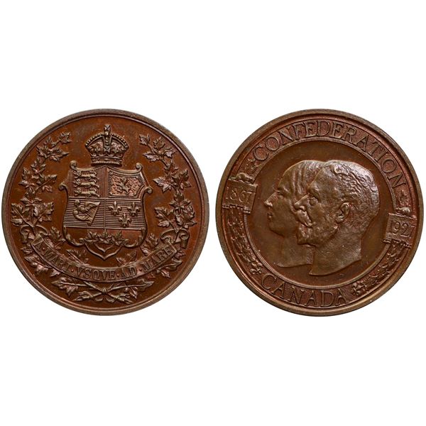 Canada Confederation medal 1867-1927 medium size 36mm bronze Mintage: 1840; UNC