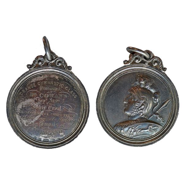 Medal; Prize Medal - Grange gymnastic Class - Presented at Dr. Cowan's sept 1840 to John Croil "The 