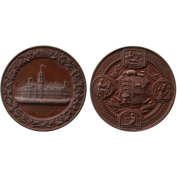 Medal; Leroux 1464 - 1880 Industrial Exhibition Association of Toronto (CNE) Medallion. Obv,: Arms o
